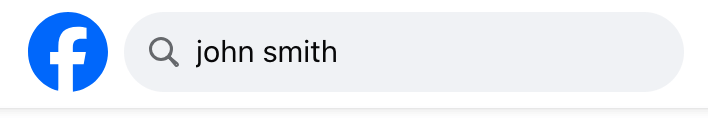 Facebook search example