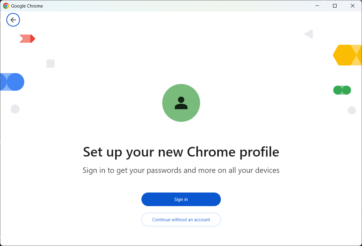 Create new Chrome Profile